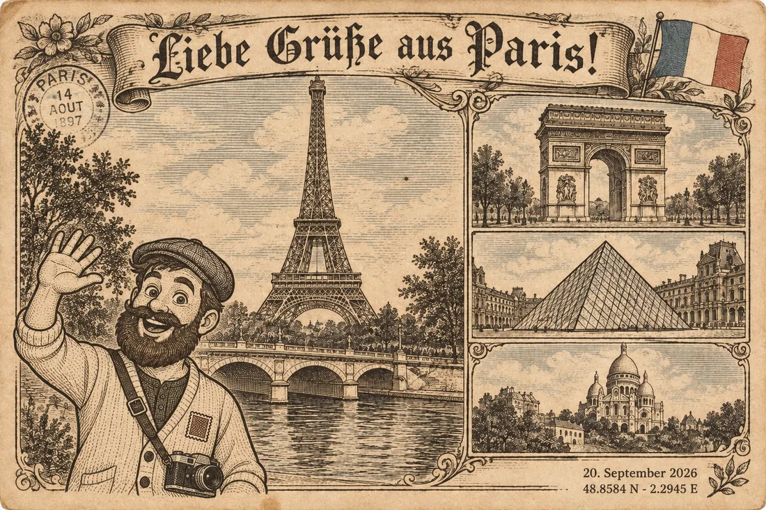 Die Karte im Stil Anno 1870: Holzstich in Sepia